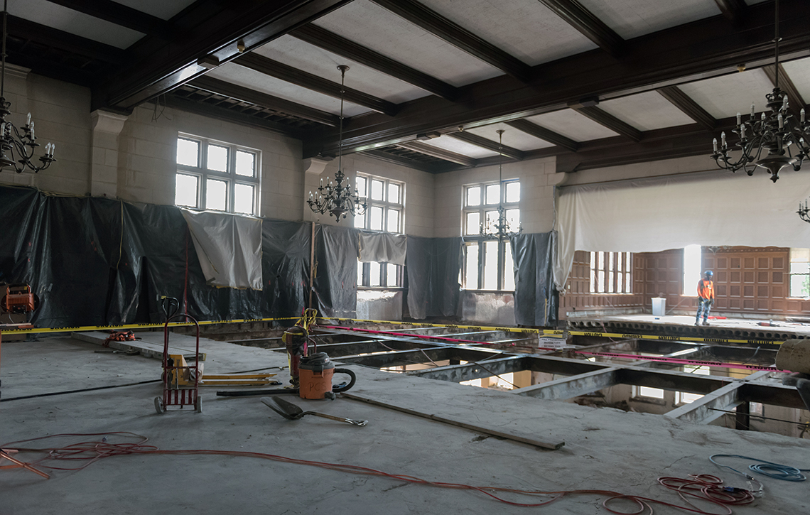 June 26, 2018:  Removal of flooring in the Dining Room.